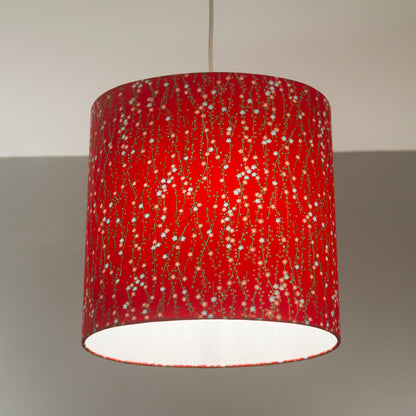 Oval Lamp Shade - W01 ~ Red Daisies, 30cm(w) x 30cm(h) x 22cm(d)