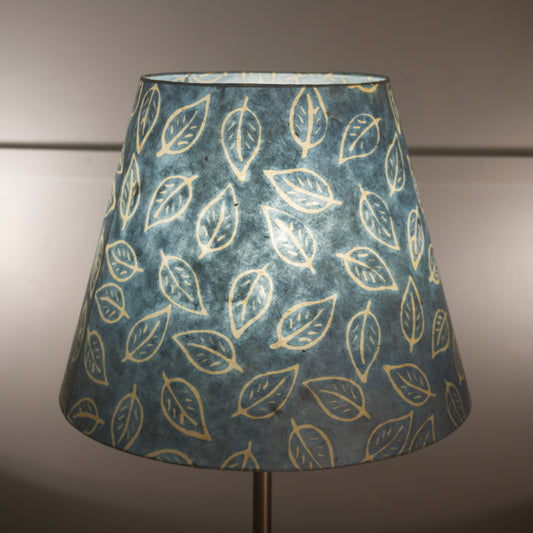 Conical Lamp Shade P31 - Batik Leaf on Blue, 23cm(top) x 40cm(bottom) x 31cm(height)