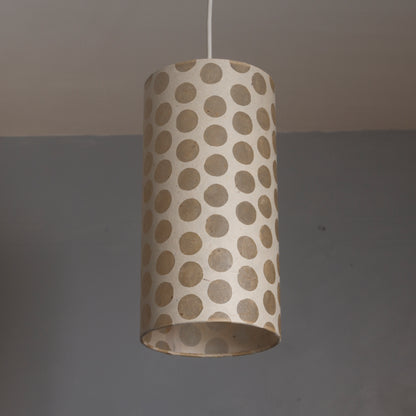 Drum Lamp Shade - P85 ~ Batik Dots on Natural, 15cm(diameter)