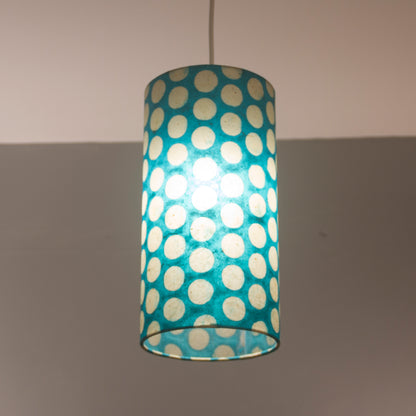 2 Tier Lamp Shade - P97 - Batik Dots on Cyan, 30cm x 20cm & 20cm x 15cm