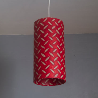 Oval Lamp Shade - P90 ~ Batik Tread Plate Red, 20cm(w) x 20cm(h) x 13cm(d)