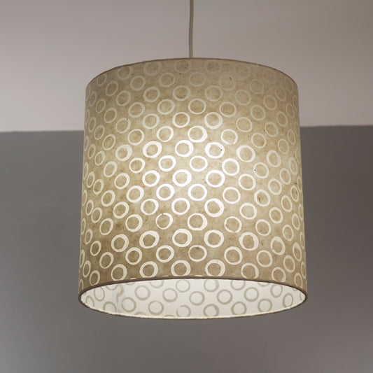 Oval Lamp Shade - P74 - Batik Natural Circles, 30cm(w) x 30cm(h) x 22cm(d)