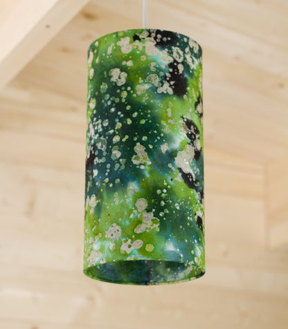 Drum Lamp Shade - B114 ~ Batik Canopy Greens, 15cm(diameter)