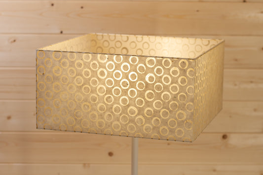 Square Lamp Shade - P74 - Batik Natural Circles, 40cm(w) x 20cm(h) x 40cm(d)
