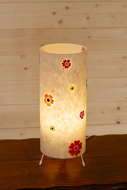 Free Standing Table Lamp Small - P35 ~ Batik Multi Flower on Natural
