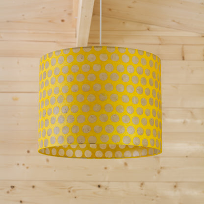 Drum Lamp Shade - P86 ~ Batik Dots on Yellow, 40cm(d) x 30cm(h)