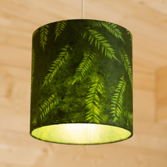Drum Lamp Shade - P27 - Resistance Dyed Green Fern, 20cm(d) x 20cm(h)