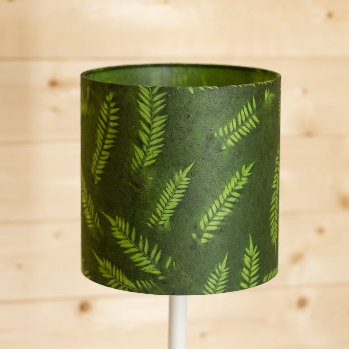 Drum Lamp Shade - P27 - Resistance Dyed Green Fern, 20cm(d) x 20cm(h)