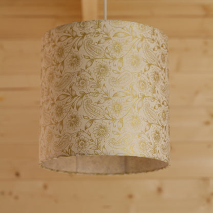 Drum Lamp Shade - P69 - Garden Gold on Natural, 25cm x 25cm
