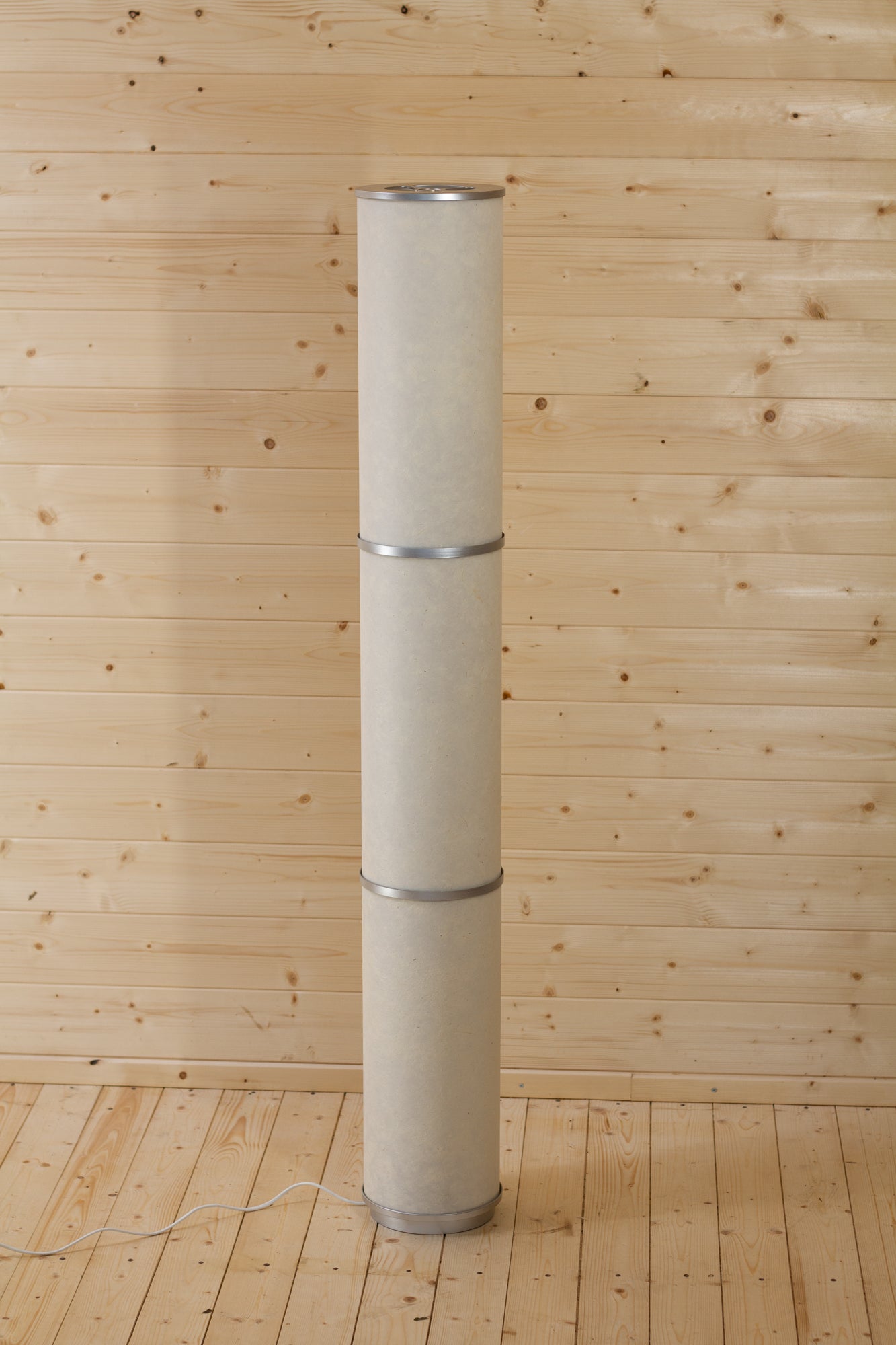3 Panel Floor Lamp - P54 - Natural Lokta, 20cm(d) x 1.4m(h)
