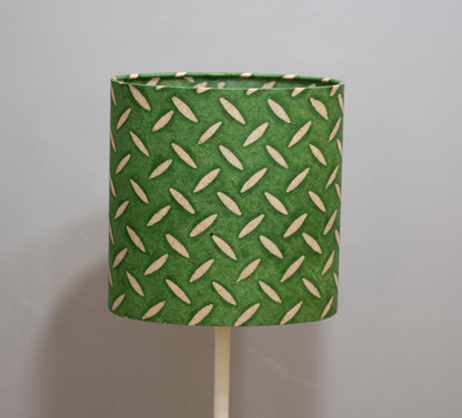 Oval Lamp Shade - P96 - Batik Tread Plate Green, 20cm(w) x 20cm(h) x 13cm(d)