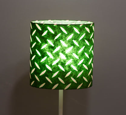Oval Lamp Shade - P96 - Batik Tread Plate Green, 20cm(w) x 20cm(h) x 13cm(d)