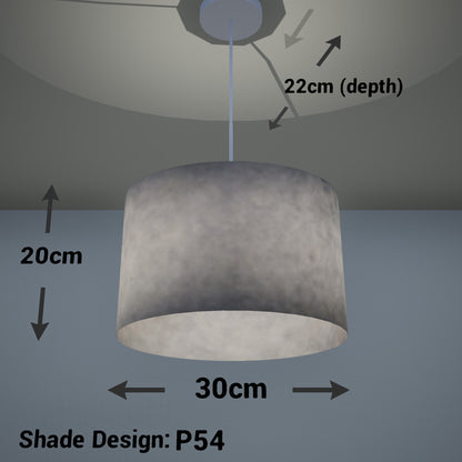 Oval Lamp Shade - P54 - Natural Lokta, 30cm(w) x 20cm(h) x 22cm(d)