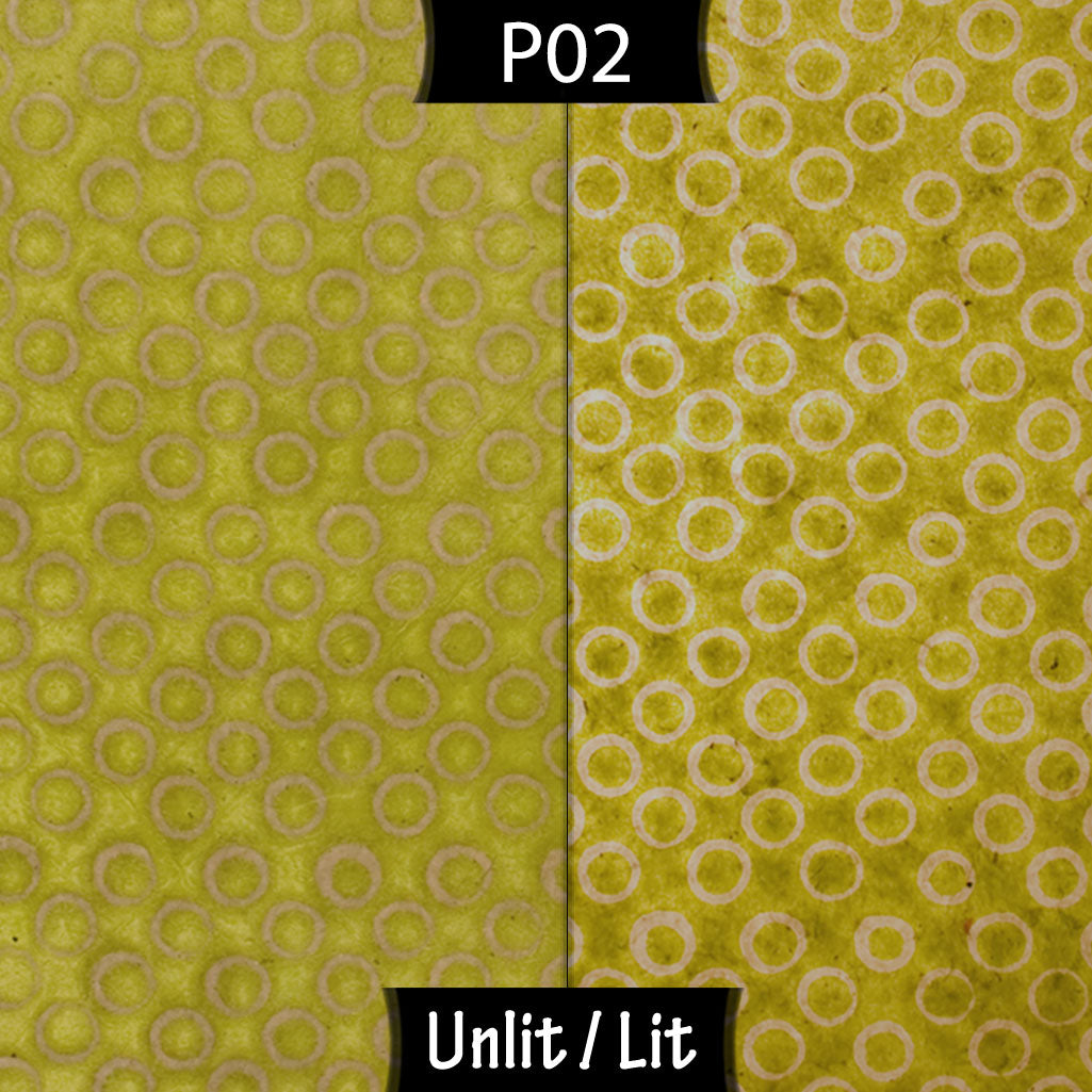 Drum Lamp Shade - P02 - Batik Lime Circles, 20cm(d) x 30cm(h)