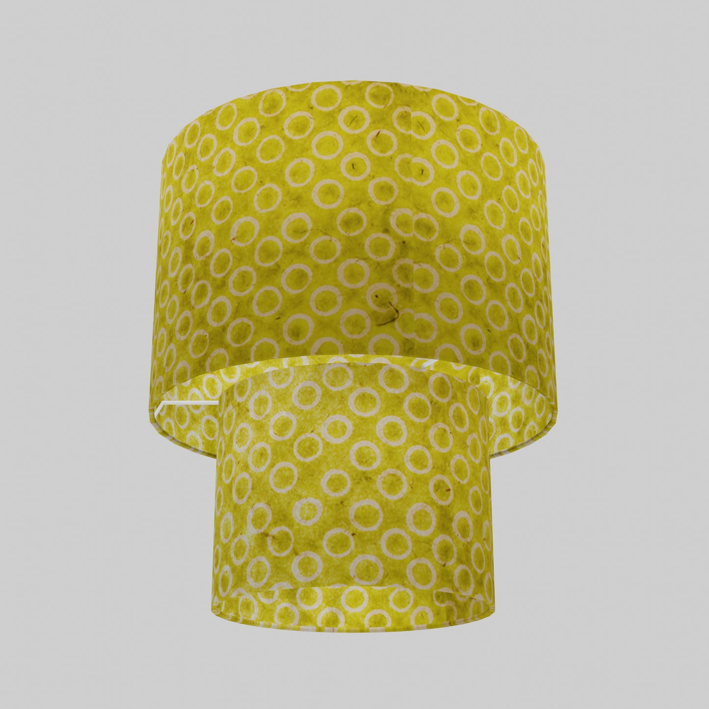 2 Tier Lamp Shade - P02 - Batik Lime Circles, 30cm x 20cm & 20cm x 15cm