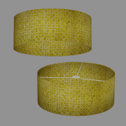 Drum Lamp Shade - P02 - Batik Lime Circles, 50cm(d) x 20cm(h)