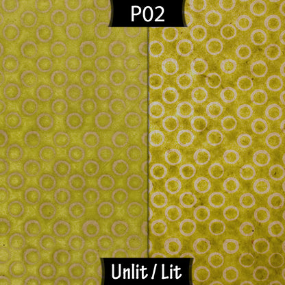 Square Lamp Shade - P02 - Batik Lime Circles, 20cm(w) x 30cm(h) x 20cm(d)