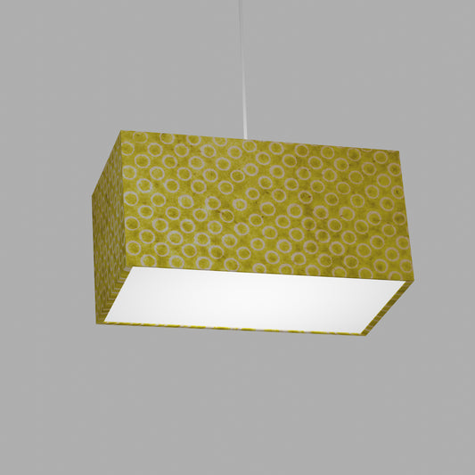 Rectangle Lamp Shade - P02 - Batik Lime Circles, 40cm(w) x 20cm(h) x 20cm(d)