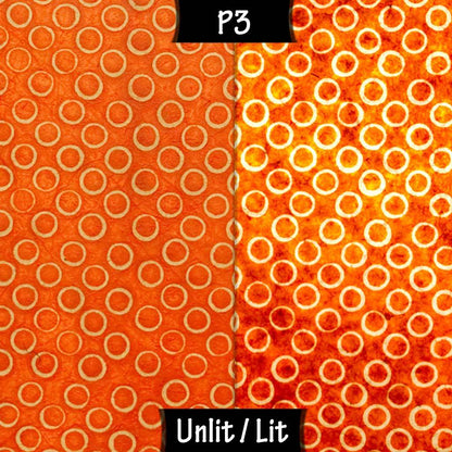 Rectangle Lamp Shade - P03 - Batik Orange Circles, 50cm(w) x 25cm(h) x 25cm(d) - Imbue Lighting