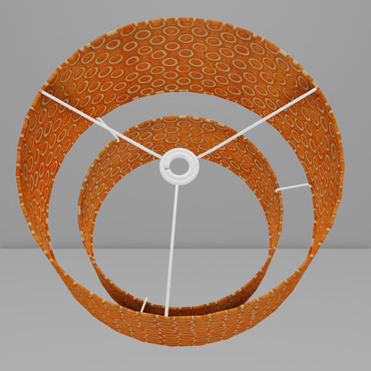 2 Tier Lamp Shade - P03 - Batik Orange Circles, 40cm x 20cm & 30cm x 15cm