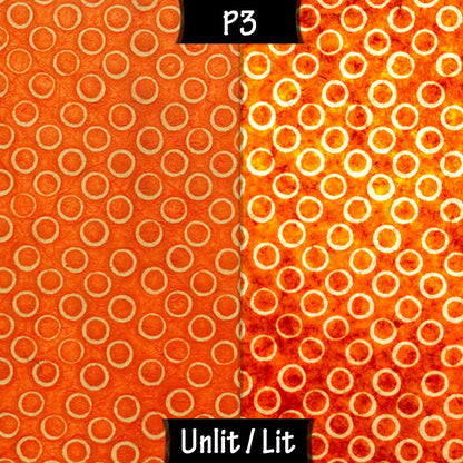 Wall Light - P03 - Batik Orange Circles, 36cm(wide) x 20cm(h) - Imbue Lighting