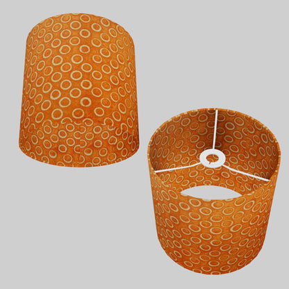 Drum Lamp Shade - P03 - Batik Orange Circles, 25cm x 25cm