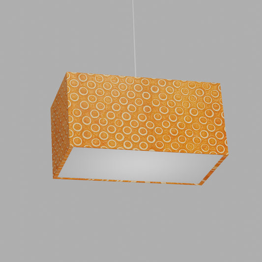 Rectangle Lamp Shade - P03 - Batik Orange Circles, 40cm(w) x 20cm(h) x 20cm(d)
