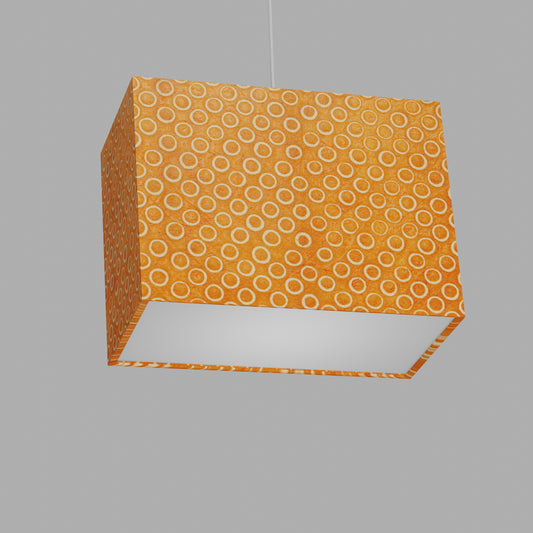 Rectangle Lamp Shade - P03 - Batik Orange Circles, 40cm(w) x 30cm(h) x 20cm(d)