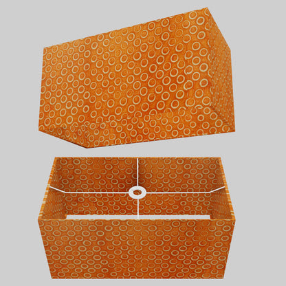Rectangle Lamp Shade - P03 - Batik Orange Circles, 50cm(w) x 25cm(h) x 25cm(d)