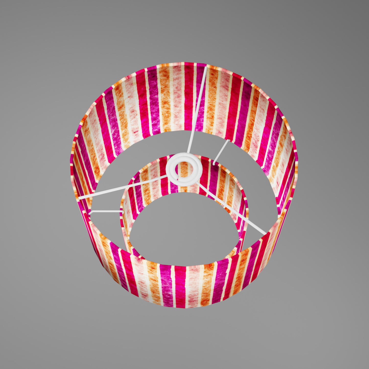 2 Tier Lamp Shade - P04 - Batik Stripes Pink, 30cm x 20cm & 20cm x 15cm