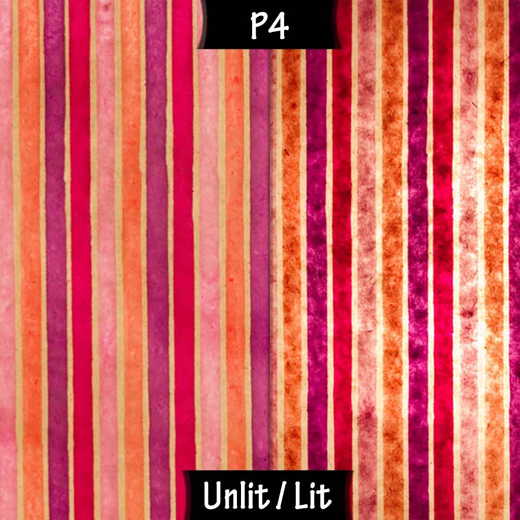 Square Lamp Shade - P04 - Batik Stripes Pink, 30cm(w) x 30cm(h) x 30cm(d) - Imbue Lighting