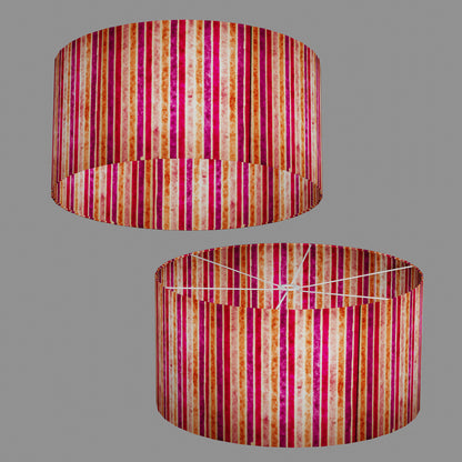 Drum Lamp Shade - P04 - Batik Stripes Pink, 60cm(d) x 30cm(h)