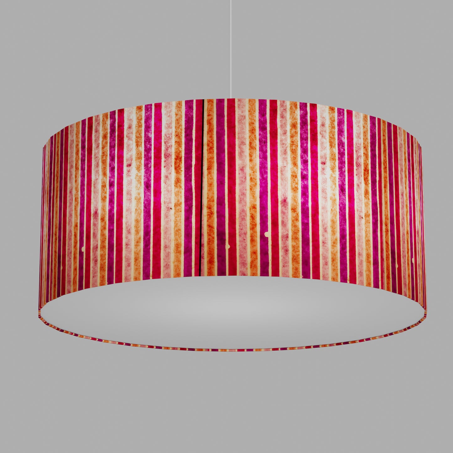 Drum Lamp Shade - P04 - Batik Stripes Pink, 70cm(d) x 30cm(h)
