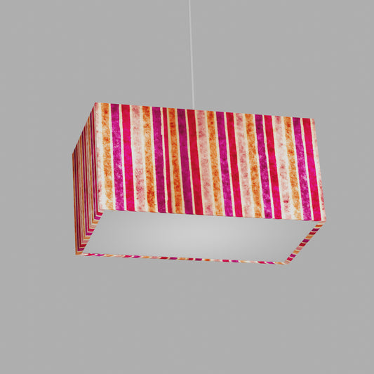Rectangle Lamp Shade - P04 - Batik Stripes Pink, 40cm(w) x 20cm(h) x 20cm(d)