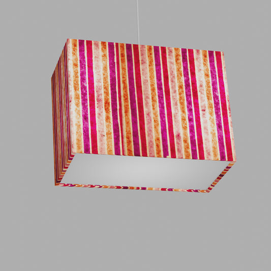 Rectangle Lamp Shade - P04 - Batik Stripes Pink, 40cm(w) x 30cm(h) x 20cm(d)
