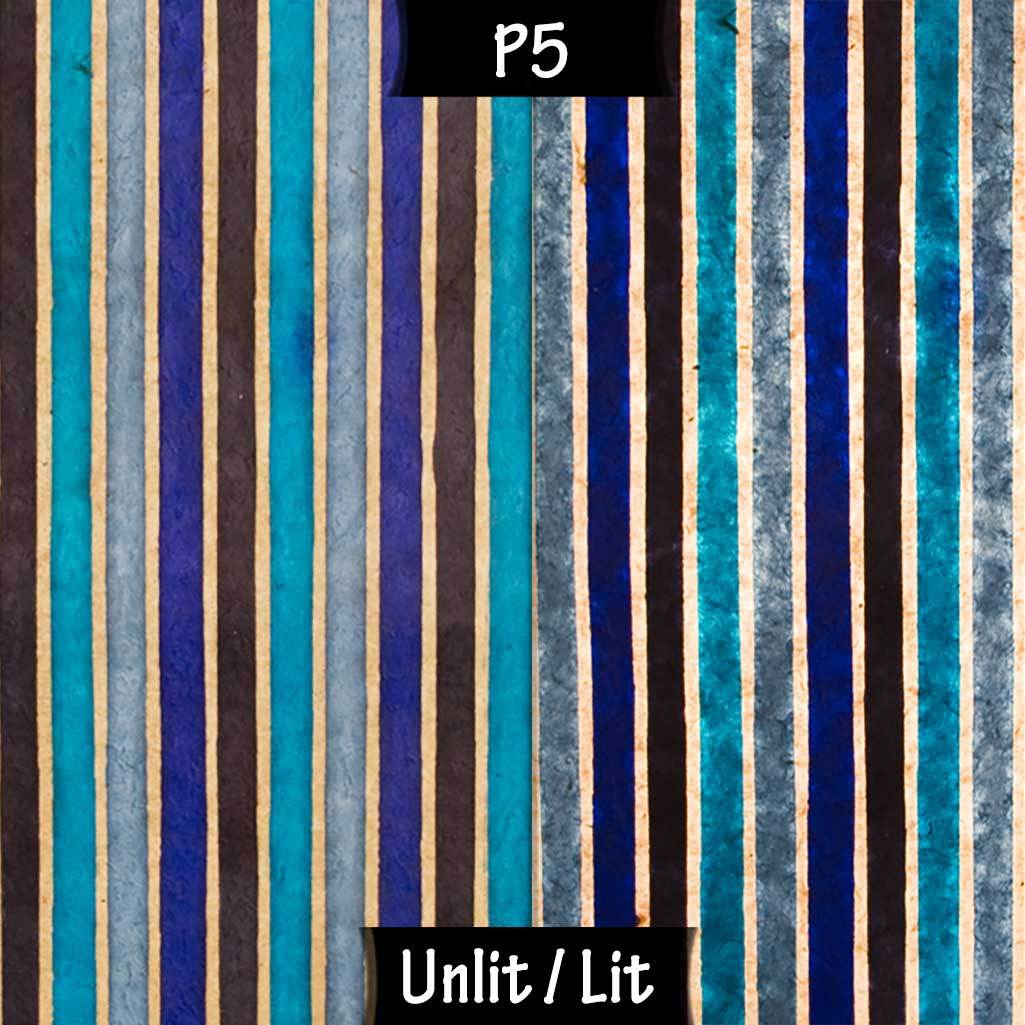 Square Lamp Shade - P05 - Batik Stripes Blue, 30cm(w) x 30cm(h) x 30cm(d) - Imbue Lighting