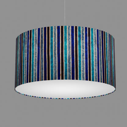 Drum Lamp Shade - P05 - Batik Stripes Blue, 60cm(d) x 30cm(h)