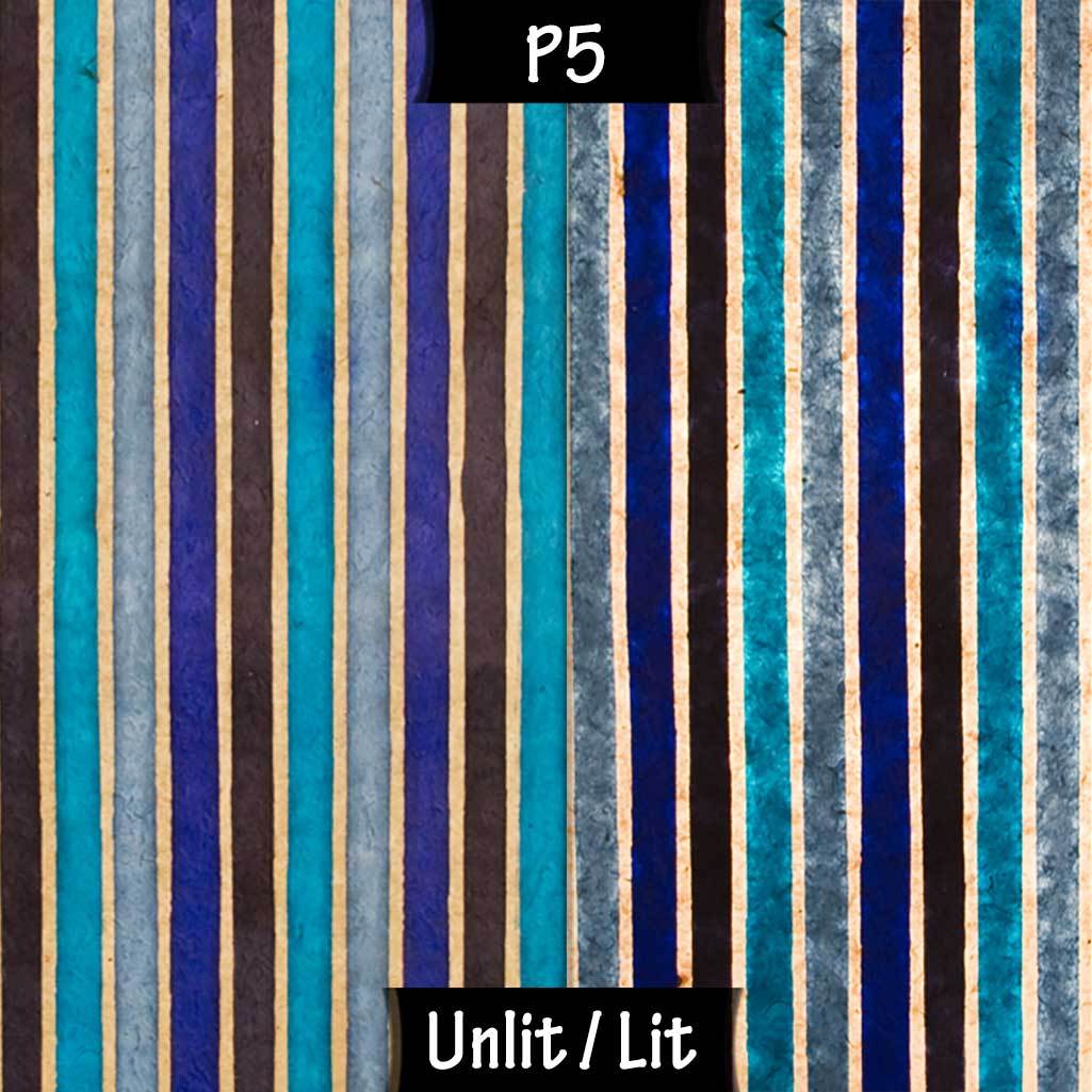 Drum Lamp Shade - P05 - Batik Stripes Blue, 40cm(d) x 20cm(h) - Imbue Lighting