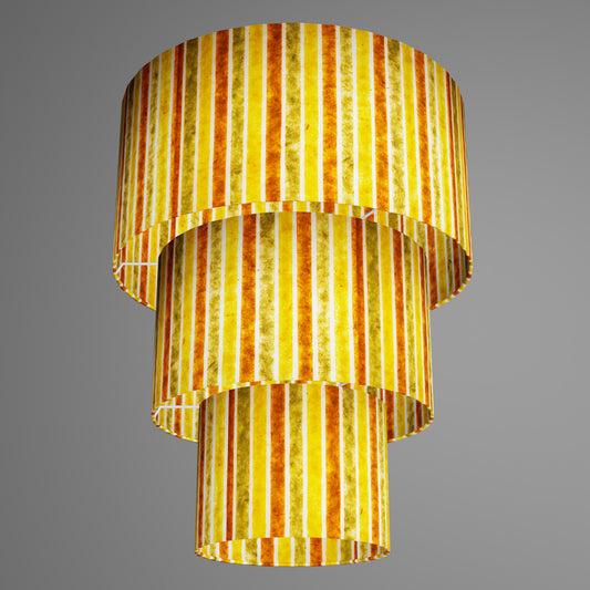 3 Tier Lamp Shade - P06 - Batik Stripes Autumn, 40cm x 20cm, 30cm x 17.5cm & 20cm x 15cm