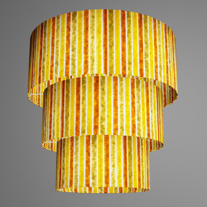 3 Tier Lamp Shade - P06 - Batik Stripes Autumn, 50cm x 20cm, 40cm x 17.5cm & 30cm x 15cm