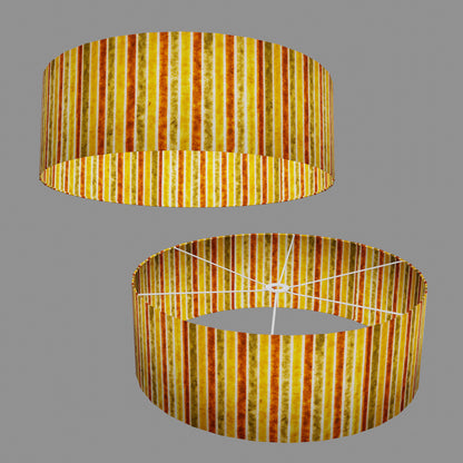 Drum Lamp Shade - P06 - Batik Stripes Autumn, 60cm(d) x 20cm(h)