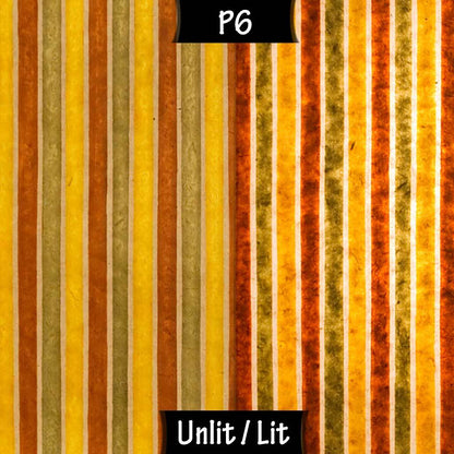 Oval Lamp Shade - P06 - Batik Stripes Autumn, 20cm(w) x 30cm(h) x 13cm(d)