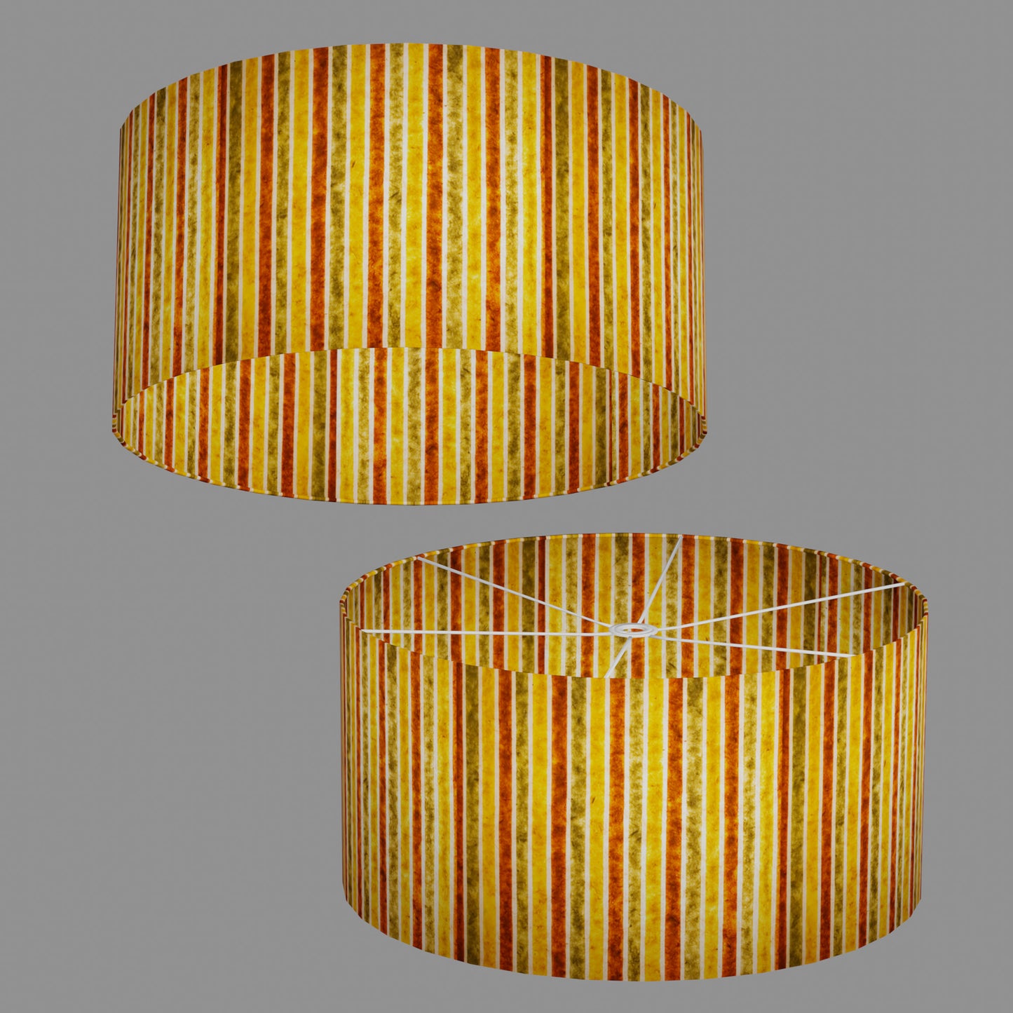 Drum Lamp Shade - P06 - Batik Stripes Autumn, 60cm(d) x 30cm(h)