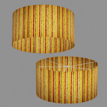 Drum Lamp Shade - P06 - Batik Stripes Autumn, 60cm(d) x 30cm(h)