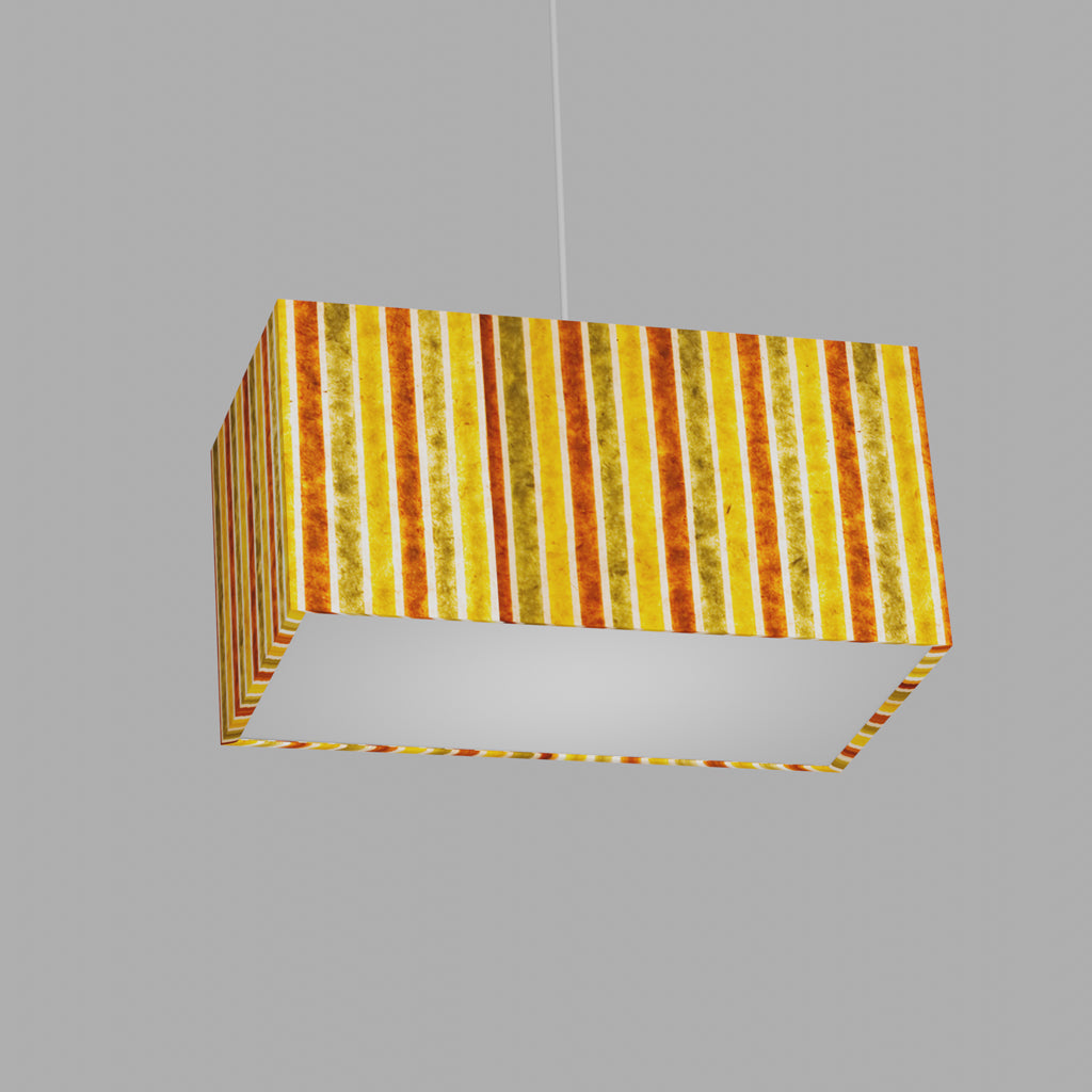Rectangle Lamp Shade - P06 - Batik Stripes Autumn, 40cm(w) x 20cm(h) x 20cm(d)