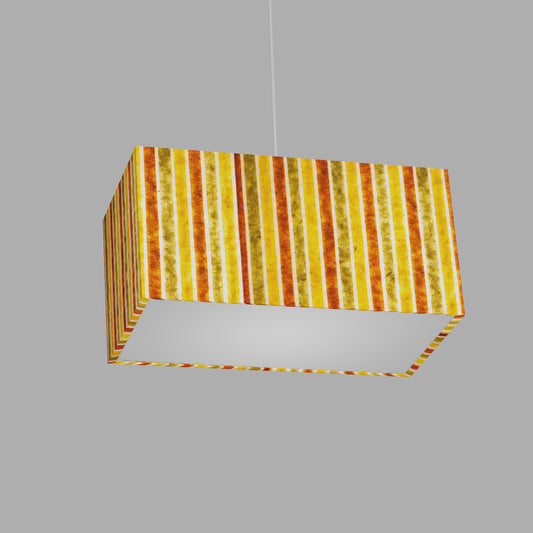 Rectangle Lamp Shade - P06 - Batik Stripes Autumn, 40cm(w) x 20cm(h) x 20cm(d)
