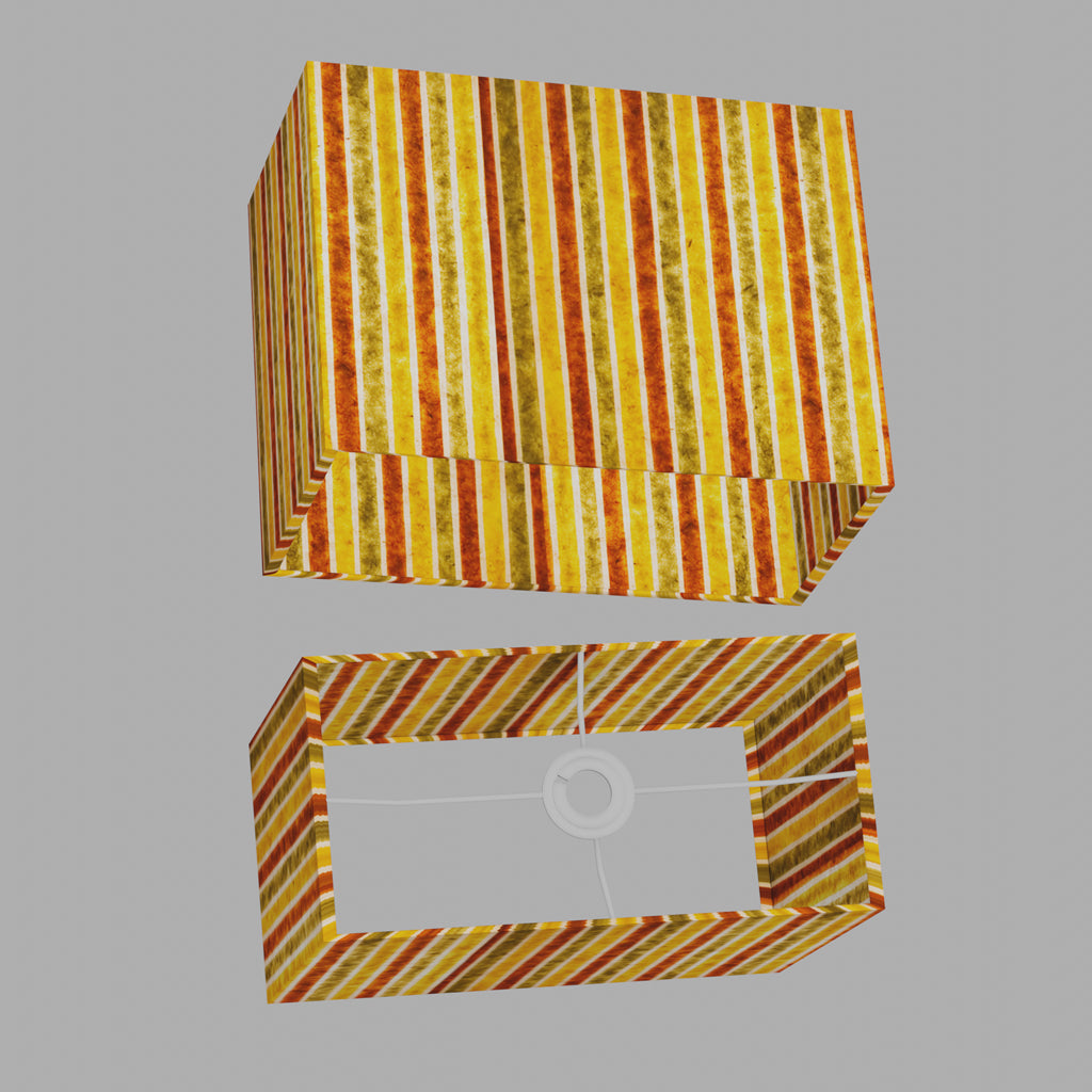 Rectangle Lamp Shade - P06 - Batik Stripes Autumn, 40cm(w) x 30cm(h) x 20cm(d)