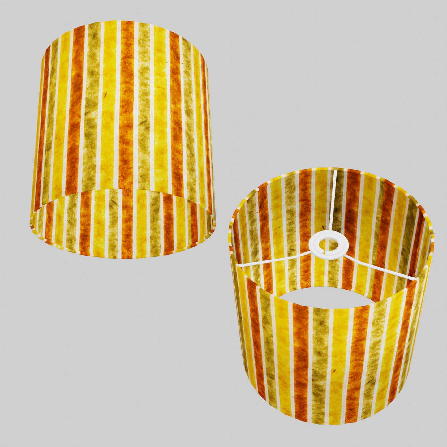 Drum Lamp Shade - P06 - Batik Stripes Autumn, 25cm x 25cm