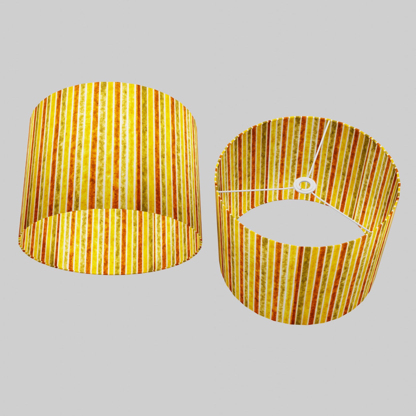 Drum Lamp Shade - P06 - Batik Stripes Autumn, 40cm(d) x 30cm(h)