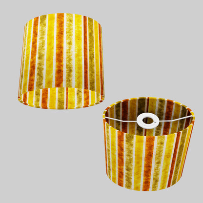 Oval Lamp Shade - P06 - Batik Stripes Autumn, 20cm(w) x 20cm(h) x 13cm(d)